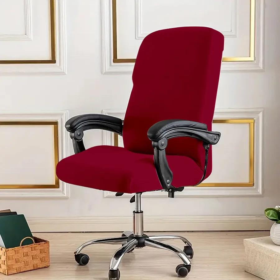 Elastic Zippered Office Chair Cover Durable Dust-proof Minimalist Gaming Chair Slipcover Solid Color Supply Chair Protector