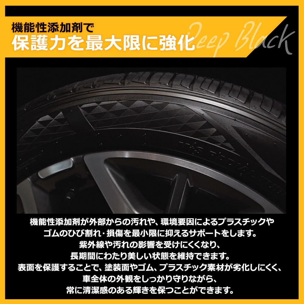 GLOSSBRO Deep Black Coating for and Restores Deep Color and Luster To Tires and Resin Properties Keep Dirt At Bay and Preserve Highly Special Floral