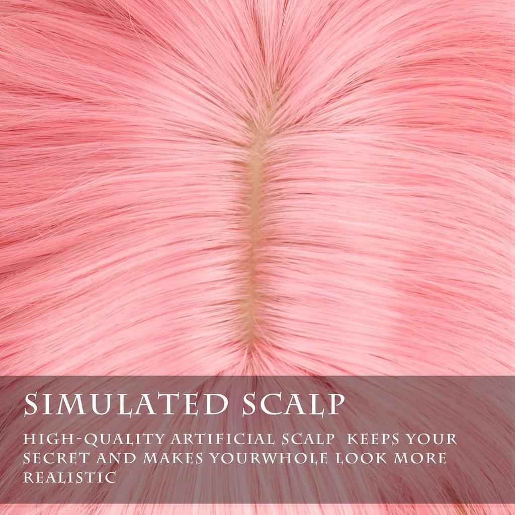 Short Pink Wigs for Women Short Wavy Light Pink Wigs with Bangs