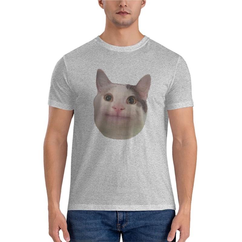 

Beluga Cat Meme Face Smiling Active T-Shirt mens graphic t-shirts oversized t shirts mens t shirt S