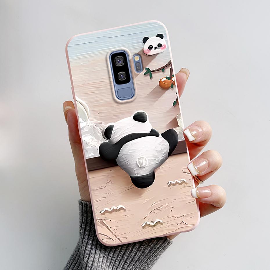 Silicone Back Cover for Coque Samsung Galaxy S9 Plus Cute Rabbit Panda Protective Soft Phone Case SamsungS9 S9Plus Funda Capas