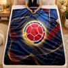 Flannel BlanketColombia Football Warm Soft Throw Blanket for Indoor Sofa Bed Living Room Use