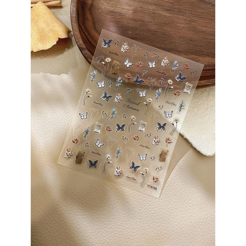 

Интернет-знаменитость Тисненый стикер для нейл-арта с анютиными глазками Цветной конверт Нежный Доступная роскошь Ветер Пояс Клейкие наклейки для украшения ногтей Butterfly flower YT4158 embossed 2 sheets