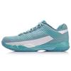Li Ning Pioniere Stoff Rückprall Dämpfung Atmungsaktiv Abriebfest Niedrig geschnitten Badminton Schuhe Damen Meeresblau AYAN016-3