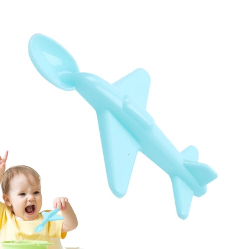 Moreeulsi Kids' Cartoon Spoon, Reusable Kids' Spoon, Kids' Airplane Spoon | Cartoon Design Kids' Training Spoon Tableware, Eco-Friendly and Functional