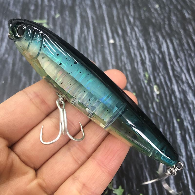17g Surface Pencil Fishing Lures Walk the Dog Floating Wobbler Laser Artificial Bait for Trout Bass Top Water Swimbait Equipment