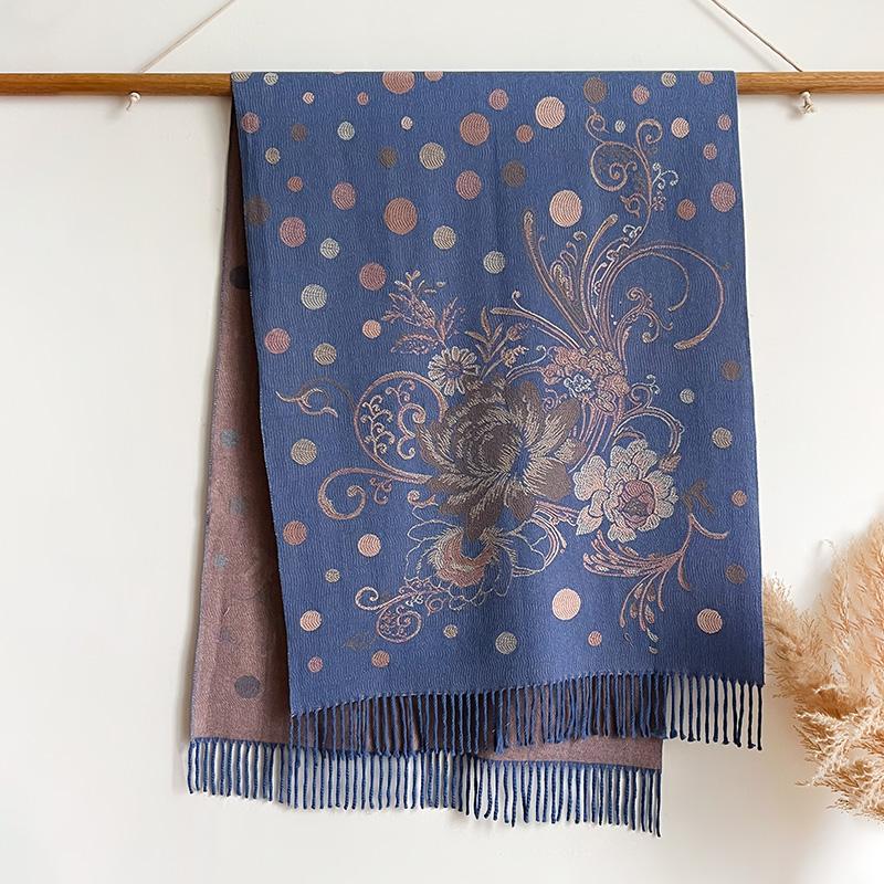 Cashmere Winter Scarf Women Warm Thick Pashmina Designer Ethnic Style Print Scarf Wraps Coldproof Windproof Blanket Shawls
