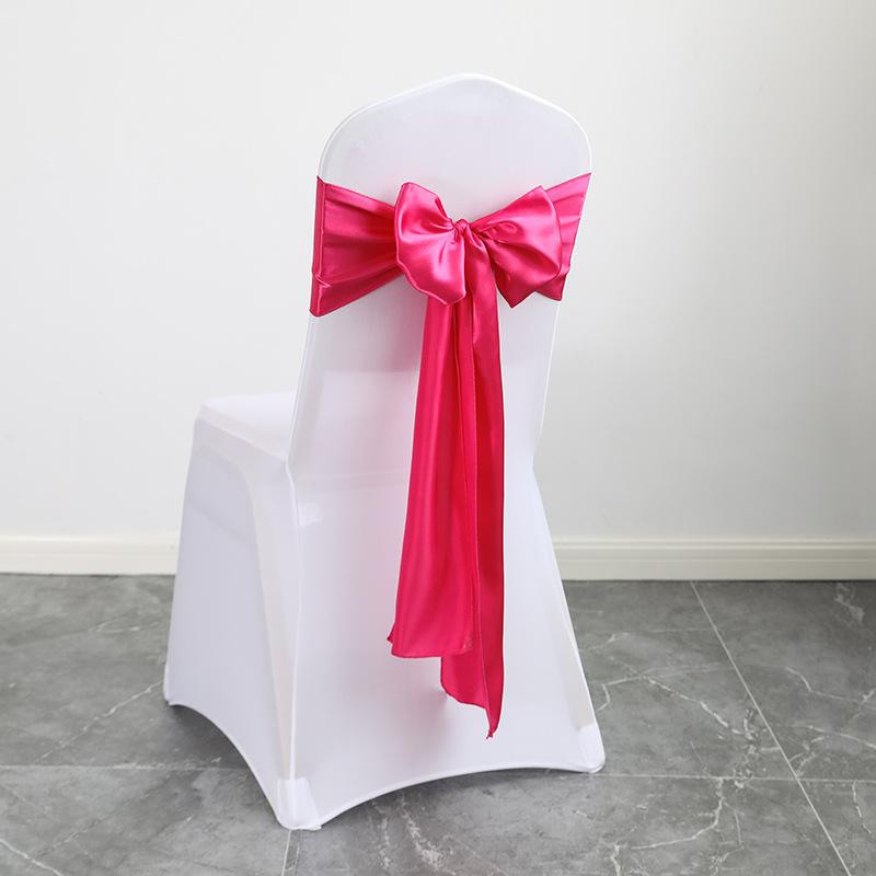30pcs New Wedding Banquet Venue Chair Covers Back Flower Bows Silk Scarves Chair Backs Floral Patterns Ding Decorative Ribbons