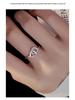 Banyan Tree S925 Silver Heart-to-Heart Double Love Ring for Women - Simple, Versatile, High-End Gift.