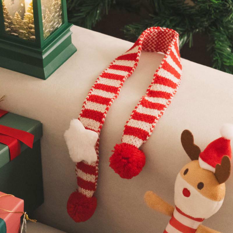 [Zwierzę] Szalik świąteczny dzianinowy czerwony