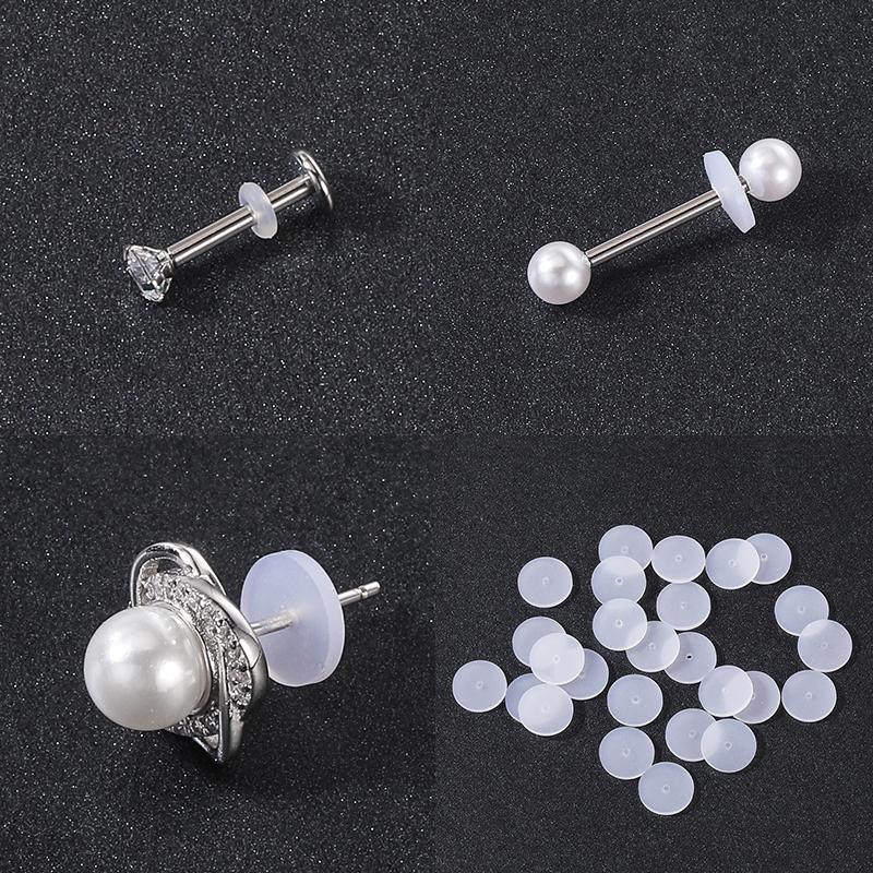 AOEDEJ 6-200P Silicone Piercing Healing Discs Anti Invagination Flexible Anti Hyperplasia for Earring Back No Pull Piercing Disc