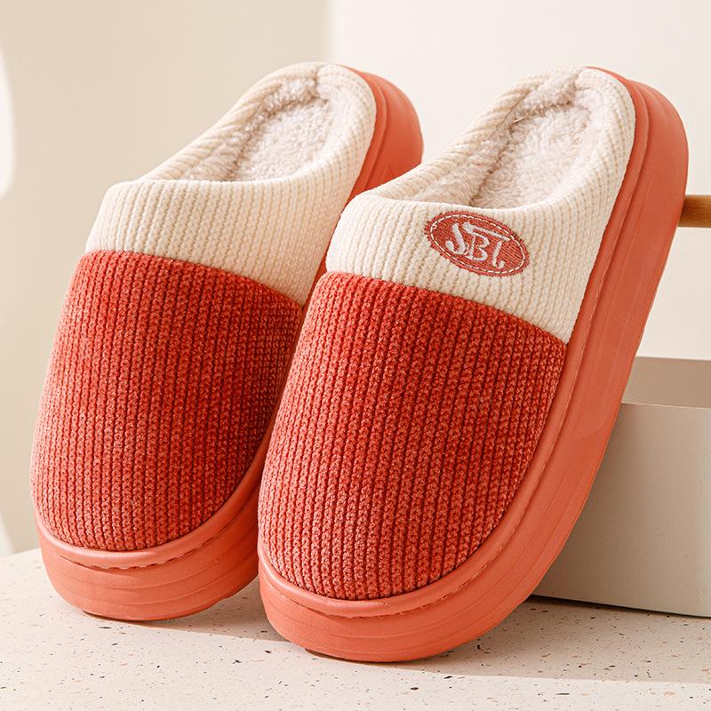 

Мужские и женские вязаные хлопковые тапочки — мягкие, нескользящие, на толстой подошве, теплая зимняя обувь для дома. 38-39