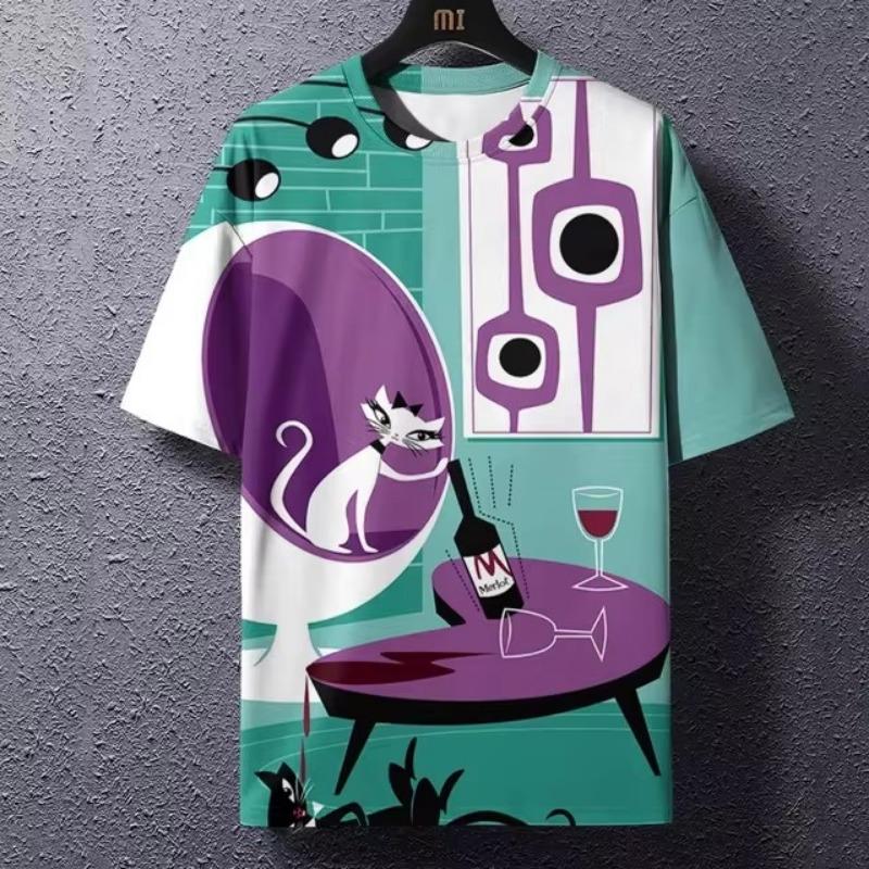 Vintage T-shirt Men's T-shirt Japanese T-shirt Street Style Summer Round Neck Streetwear Fashion Casual Shirt 3D Print T-shirt