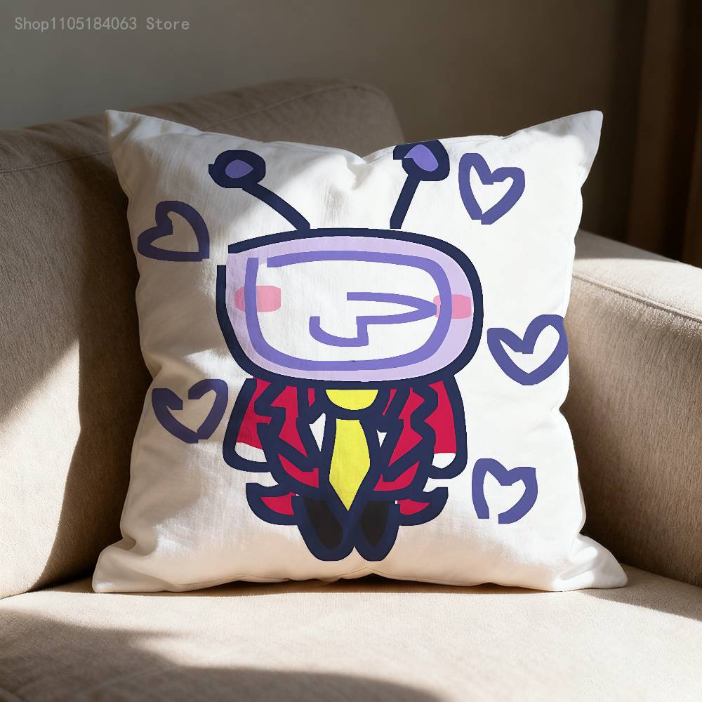 D-Deltarune Tenna Наволочка с принтом Полиэфирное волокно 40x40 см Декоративная наволочка для дивана 30cmx30cm