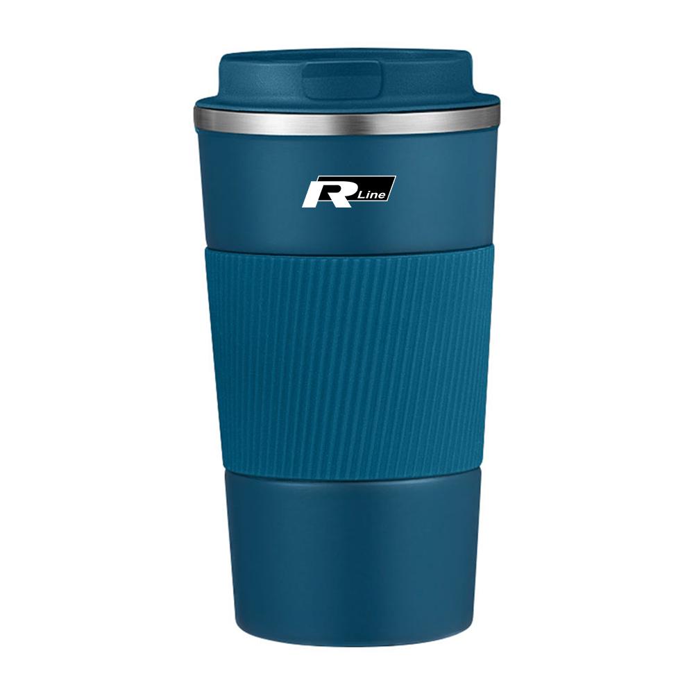 500ml Car Leak Proof Travel Thermo Cup Double Stainless Steel Tea Water Coffee Mug for Volkswagens RLINE CC Golf 4 5 Passat Polo