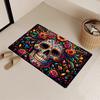 Halloween Smiling Flowers Skull Doormat Soft Rug For Bedroom Living Room Carpet Welcome Mat Outdoor Carpet Home Decoratio