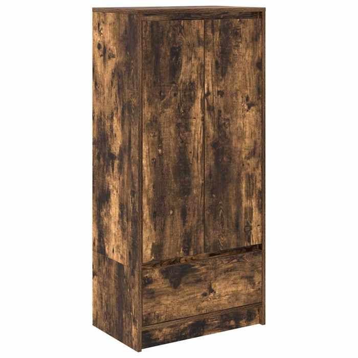 VidaXL Cabinet with Drawer Smoked Oak 55.5x34x119.5 Cm Engineered Wood, Storage Cabinet, High Sideboard, Cabinet of 861647
