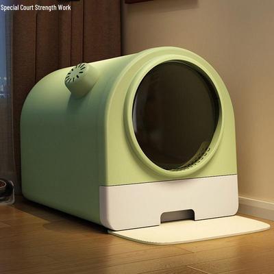 Extra-Large Odor-Proof Enclosed Cat Litter Box with Drawer & Splash Guard
