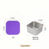 Stainless Steel Sauce & Salad Container with Silicone Lid, 60/180ml, Leakproof Square Design