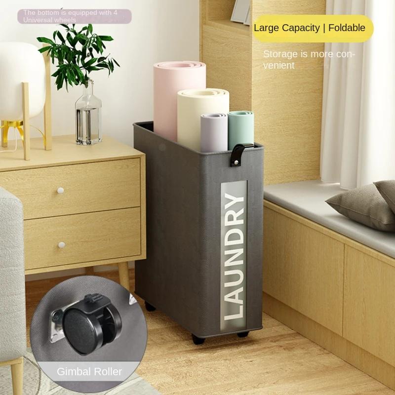 Foldable Laundry Basket Dirty Clothes Basket Clothes Organizer Yoga Storage Basket Home Assortment Box with Wheel Laundry Basket