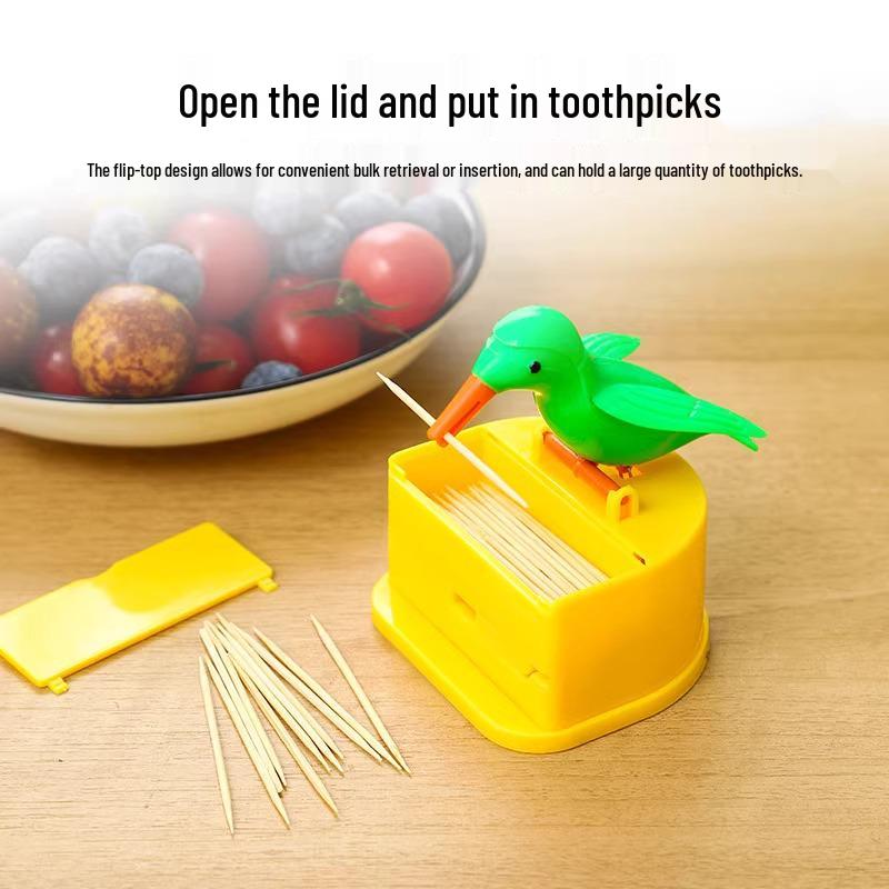 Little Bird Pop-Up Toothpick Holder - Creative, Manual Press, and Refillable