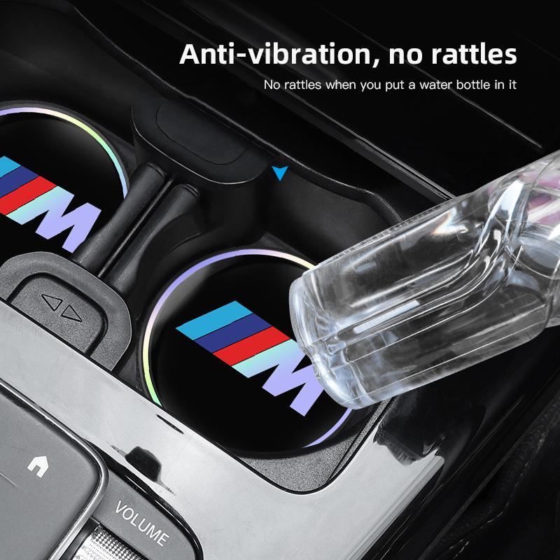 2Pcs Car Water Cup Mat Auto Storage Pad Accessories For BMW Performance F30 F40 F10 E92 E91 M E90 F20 E46 E60 E70 E39 E36 E87 X7 BN7
