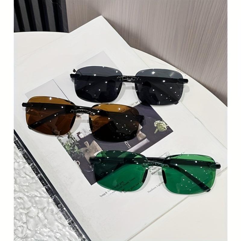 3PC Sunglasses Fashion Square Frameless Unisex Sunglasses Outdoor Driving Bicycle Protective Glasses