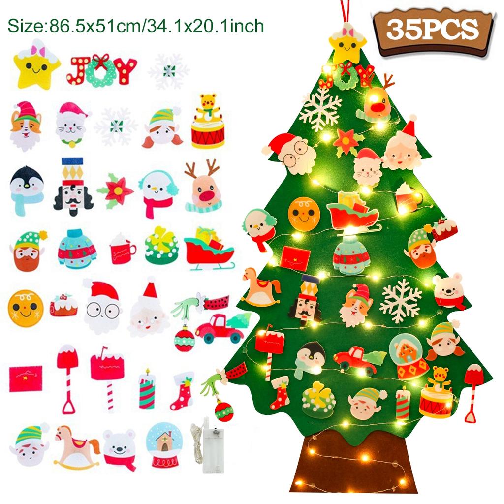 Kids DIY Felt Christmas Tree Merry Christmas Decorations For Home 2025 Christmas Ornaments Navidad Gifts Xmas Tree New Year 2025