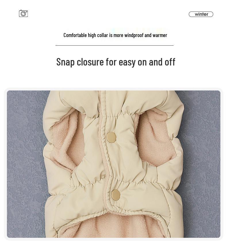 Warme Winterhunde-Weste mit Schnalle - Baumwollmantel für Welpen