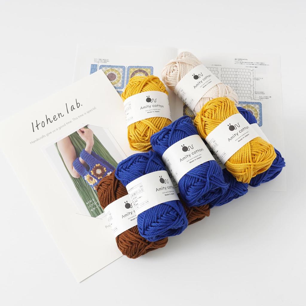 Raw wool itohenlab knitting kit Puff corn motif bag #10-3 (small)