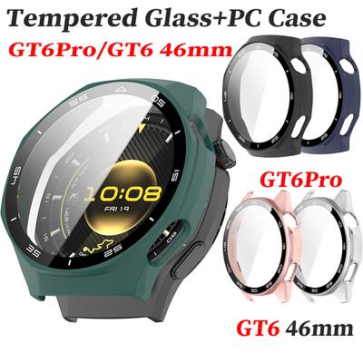 Tempered Glass Film+Hard PC Watch Case For Huawei Watch GT6Pro 46mm/GT6 46mm Screen Glass Anti-scratch Protective Shell Scale