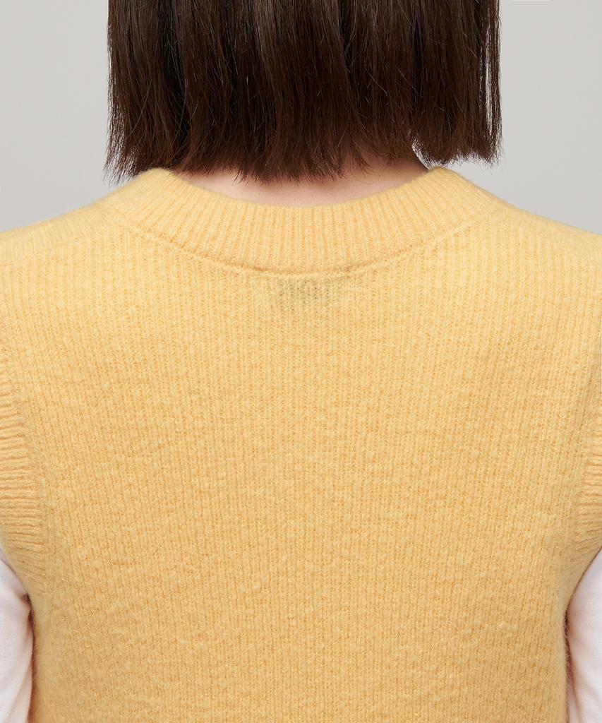 MUSINSA STANDARD WOMAN Women'S Soft Boucle Ribbed Crop Vest [Yellow]