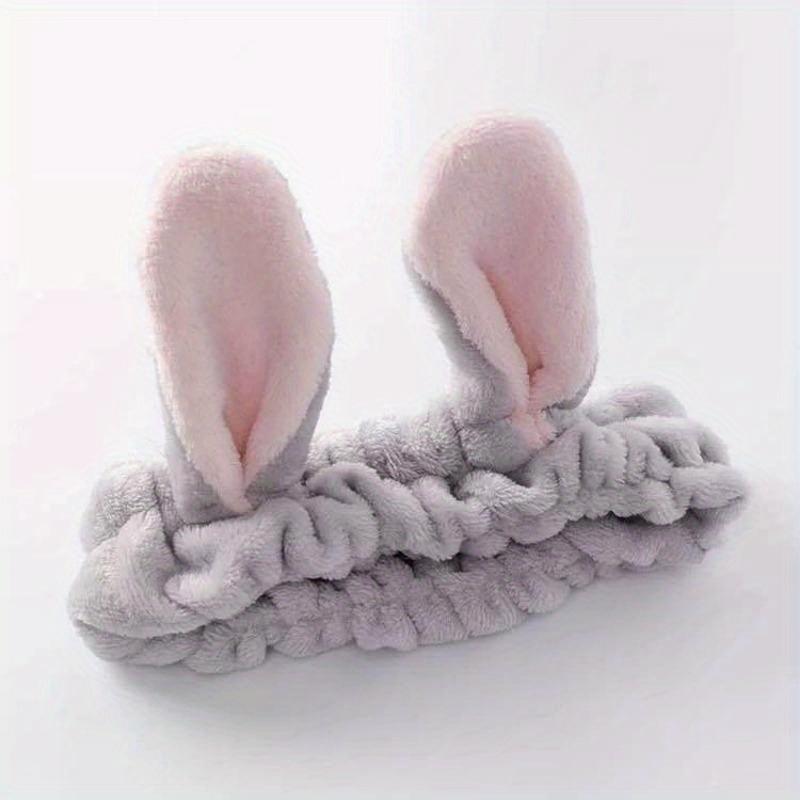 Solid Color Stereo Rabbit Ear Hair Band Hair Accessories Non-slip Face Wash Head Hoop Wash Hair Hoop Head Cover