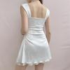 Sleeveless Black Goth Y2K Mini Dresses Two Layer Korean Fashion Square Collar Fairy Dress Kawaii A Line Birthday Dress for Women Robes