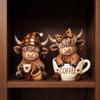 Handgefertigte Harz-Kaffeehaus-Dekoration 2 Stück Kuhfigur, Niedliche Tierstatue für Zuhause Schreibtisch Eingang Schrank Dekorative Figur Dekor, Café-Stil