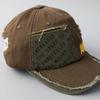 Distressed Remake Low Cap 6 Panel Full Cap Baseball Cap Cotton Cap Hat Cap Black All Season Deep Spring Summer Khaki 01 [AVIREX] Men's