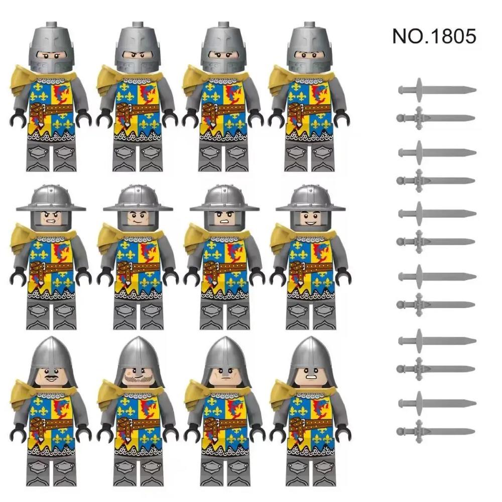 12 pezzi Cavalieri romani antichi medievali, blocchi da costruzione, figure, giocattoli, mini figure, bambole umanoidi, giocattoli, regali di compleanno.