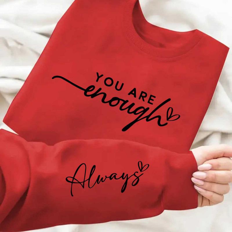 European Size "You Are Enough" Graphic Sweatshirt