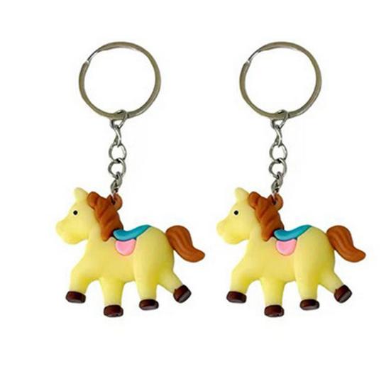 1/2Pcs Keychain Zodiac Horse Design Compact Mini Size Handmade Key Chain Bags Backpacks Wallets Cars Accessories