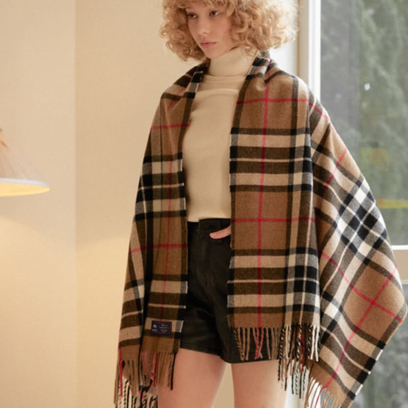 ABRAHAM MOON Merinowolle Schal 70cm - Camel Thompson