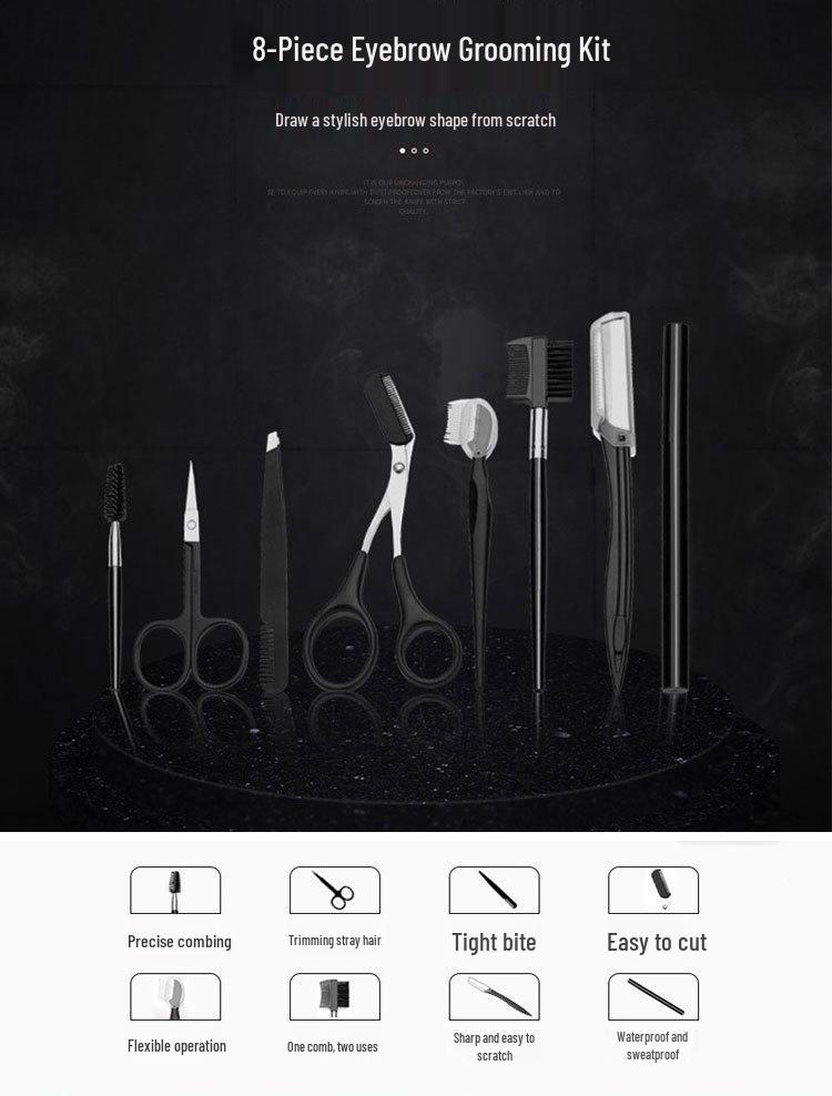Complete Brow Grooming Set: Razor, Scissors, Tweezers, Pencil, Trimmer for Men & Women