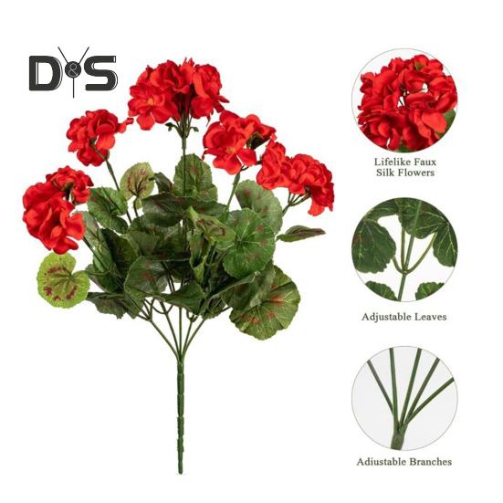 Artificial Begonias Bunch Reusable Wedding Party Decor Faux Flowers Fake Begonia Flowers for Home Interior Garden Porch Decoration