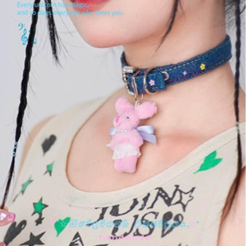 Unique Collar Necklace Trendy Rabbit Necklace Pink Rabbit Pendant Necklace Chic Short Necklace Daily Wear Necklaces