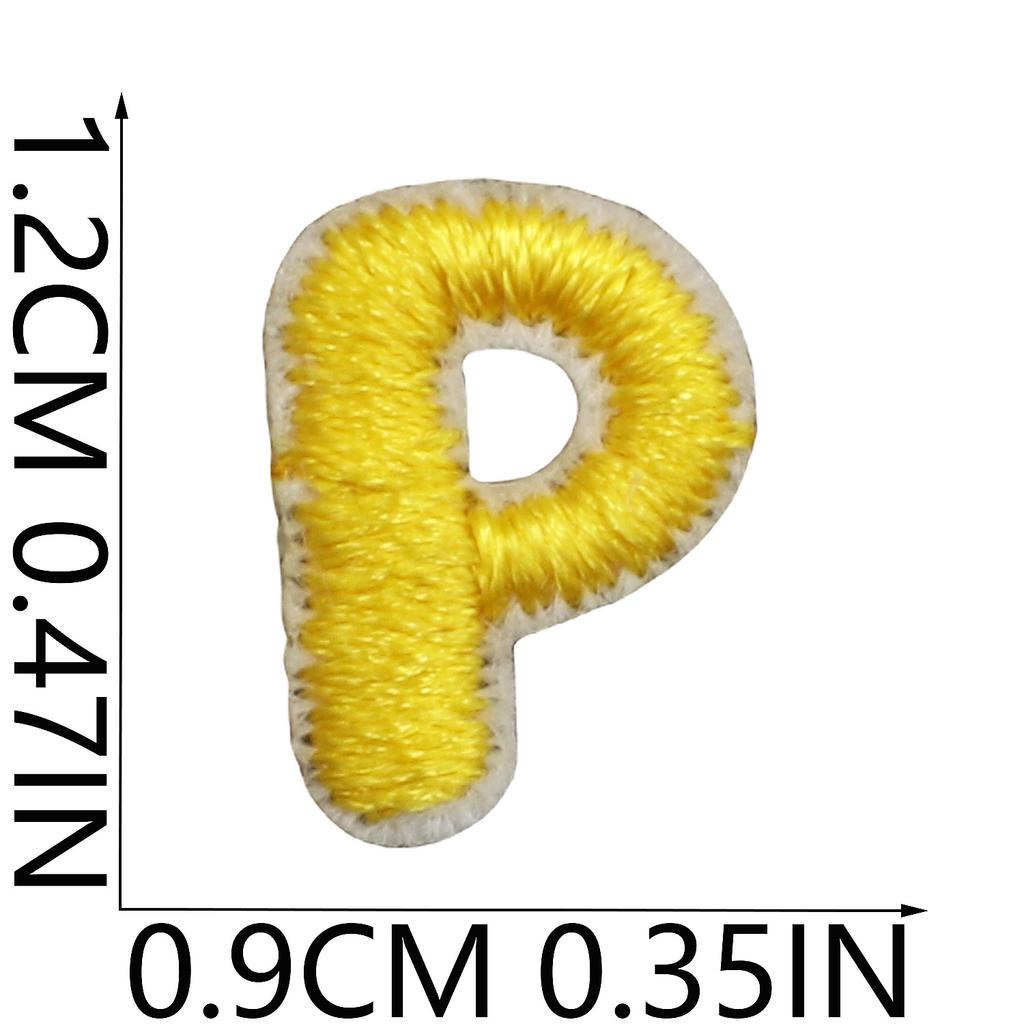 Mini Pegatina de Tela Bordada con Alfabeto Inglés Tamaño Pequeño DIY para Bolso Cambiante Parche Decorativo Pegatina Etiqueta Bordada por Computadora Número