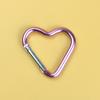 Heart-shaped Aluminum Carabiner Key Chain Clip Outdoor Camping Keyring Spring Hook Water Bottle Hanging Buckle Travel Accessory