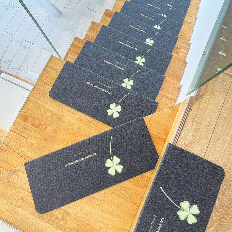Luminous Self-Adhesive Stair Tread Mats - Splicable, Glue-Free, Solid Wood Protection Carpets