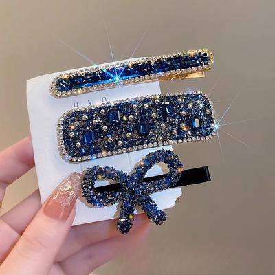 Bow Water Diamond Hair Clips Back of The Head Bangs Clips Side Clips Fashionable and Elegant Hair Clips