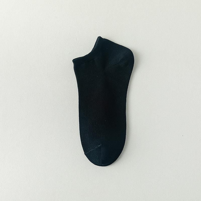 

Female Spring and Summer Thin Cotton Simple Pure Color All Match Breathable Sweat Absorption Low Socks 1 pair чёрный