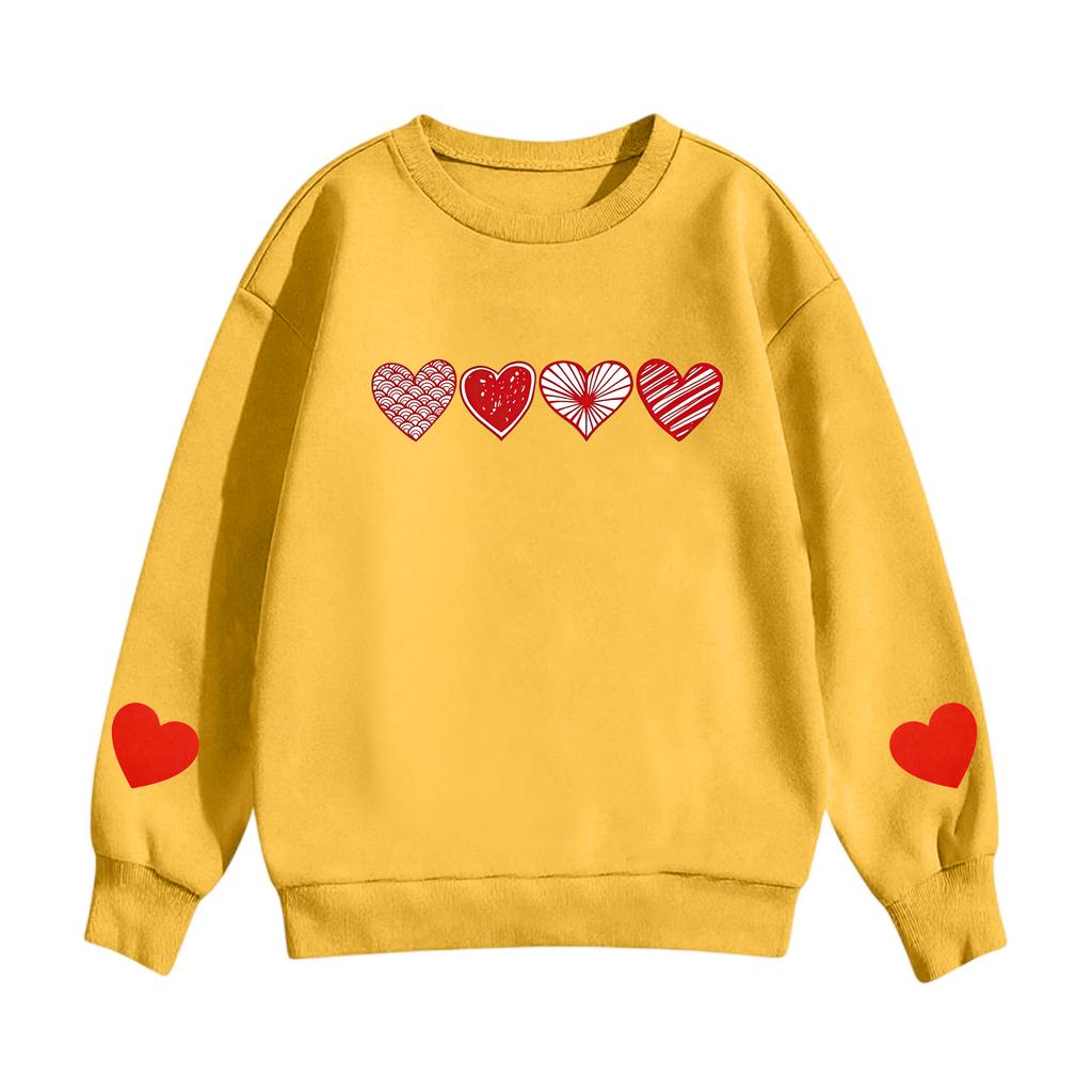 Kinder Freizeit Rundhals Bedruckter Pullover Langarm Kapuzen-Sweatshirt Oberteil