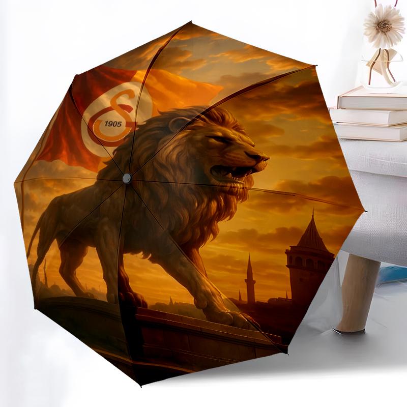 Printed Galatasaray S .KPrinted Folding Umbrella,Outdoor,Leisure,And Travel Umbrella,Durable Umbrella Fabric,Birthday And Holiday Gift